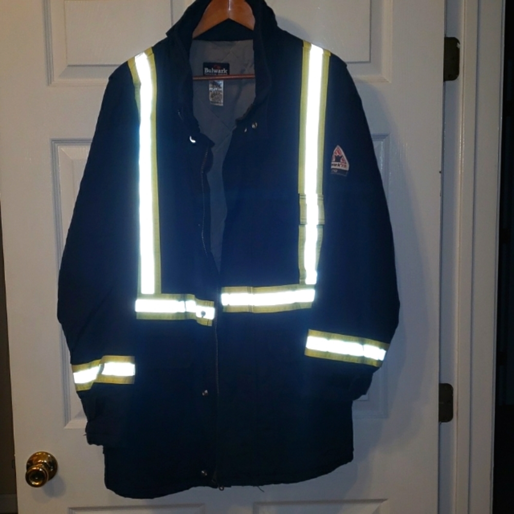 Bulwark FR Flame Resistant Deluxe Parka Jacket with Retroreflective Striping